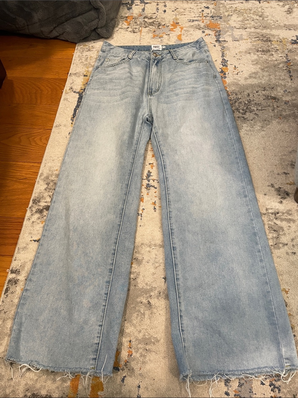 Princess Polly Light Blue Denim Jeans with Yellow Stitching